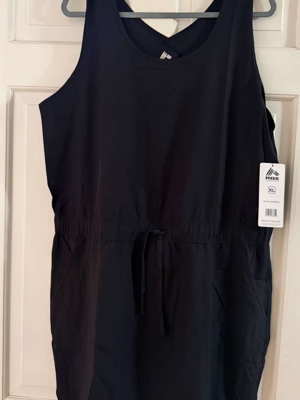 RBX Black Sleeveless Drawstring athletic dress NWT